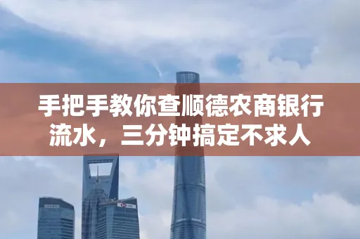 手把手教你查顺德农商银行流水,三分钟搞定不求人