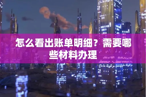 怎么看出账单明细？需要哪些材料办理
