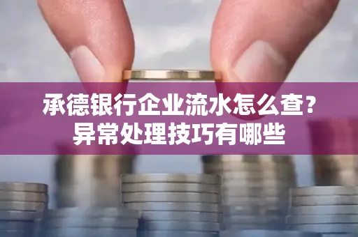 承德银行企业流水怎么查？异常处理技巧有哪些