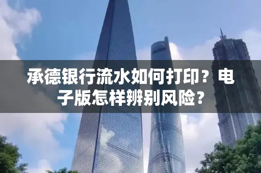 承德银行流水如何打印？电子版怎样辨别风险？