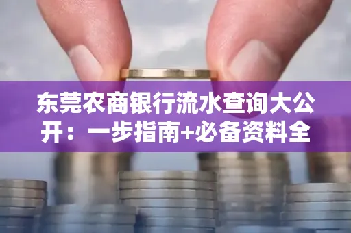 东莞农商银行流水查询大公开:一步指南+必备资料全解读