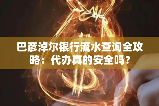 巴彦淖尔银行流水查询全攻略：代办真的安全吗？