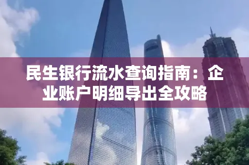 民生银行流水查询指南:企业账户明细导出全攻略